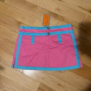 Stylish Pink and Blue Mini Skirt